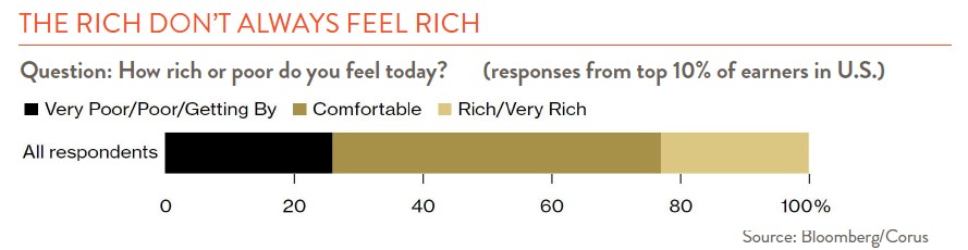 Bar graph showing how rich or poor some people feel 