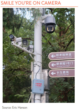 Picture of Chinese security cameras on street 