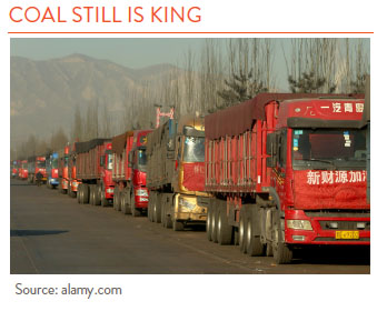 Picture of coal trucks in China 