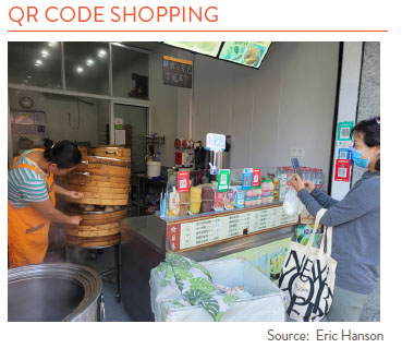 Pic of QR code being used for purchasing food. 