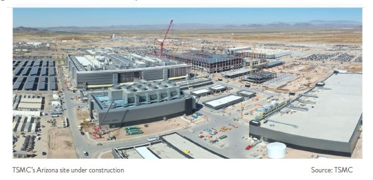 photo of the construction of a new semiconductor plant in Arizona