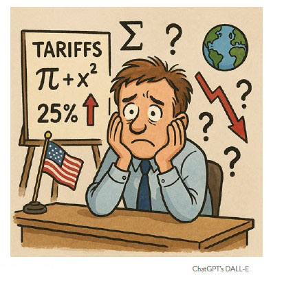 Cartoon showing man thinking